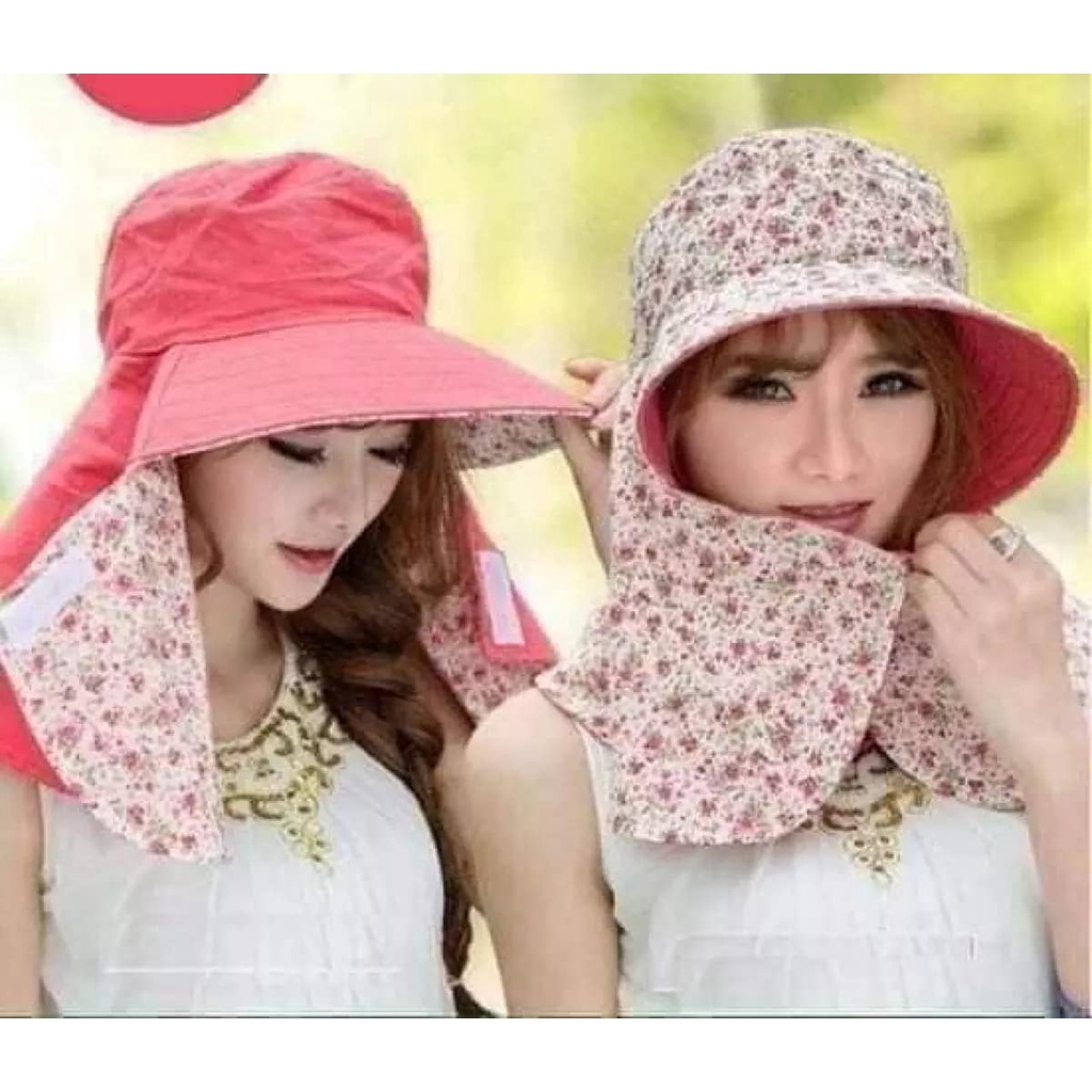 Mũ Chống Nắng Vành Rộng Kèm Khẩu Trang 2 Mặt Thời Trang Cho Nữ