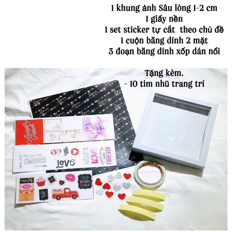 [Sâu lòng 2 cm]Set làm khung ảnh Nổi/Khung ảnh scrapbook kèm clip hướng dẫn