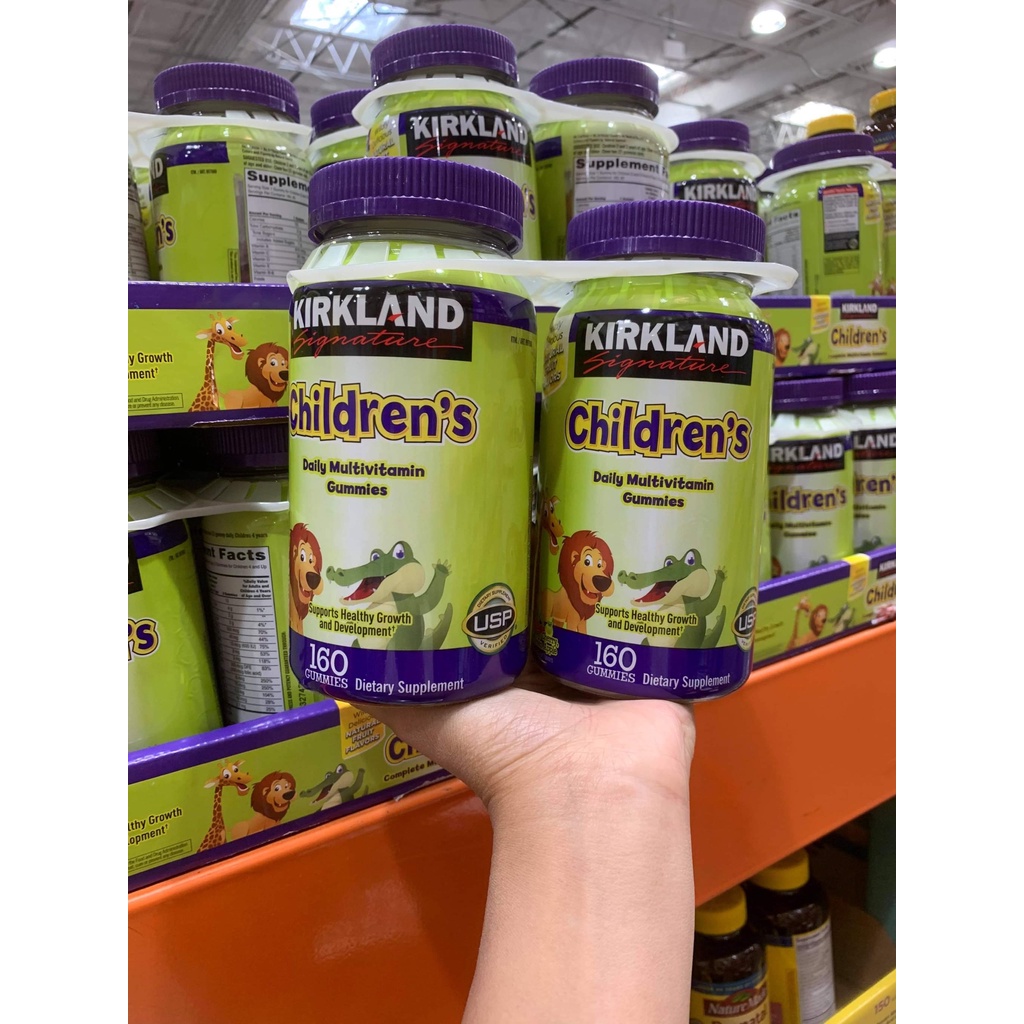Kẹo dẻo Kirkland Childrens date 3/2024 Complete Multivitamin Gummies 160 viên bổ sung vitamin trẻ em - EDS Hàng Mỹ