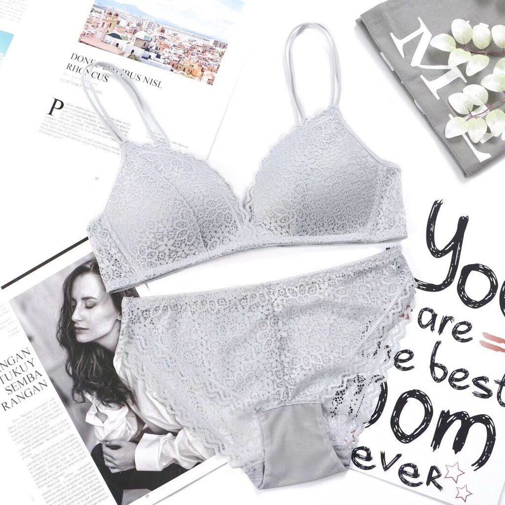 Áo lót đúc ren không gọng dây kép đệm mỏng siêu đẹp sexy AL 16
