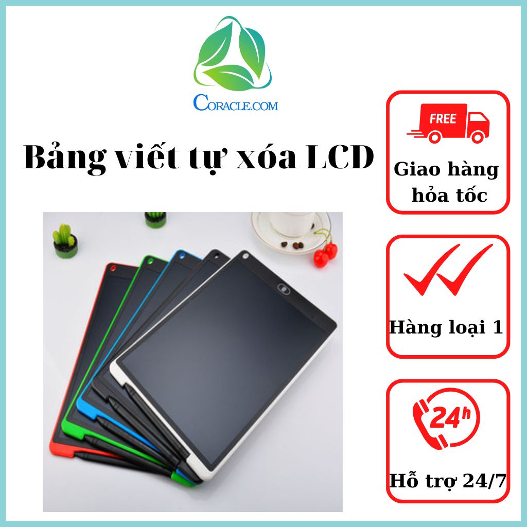 Bảng viết tự xóa LCD, bảng vẽ điện tử thông minh tự động xóa thúc đẩy tư duy sáng tạo cho bé 8.5 inch. CORACLE