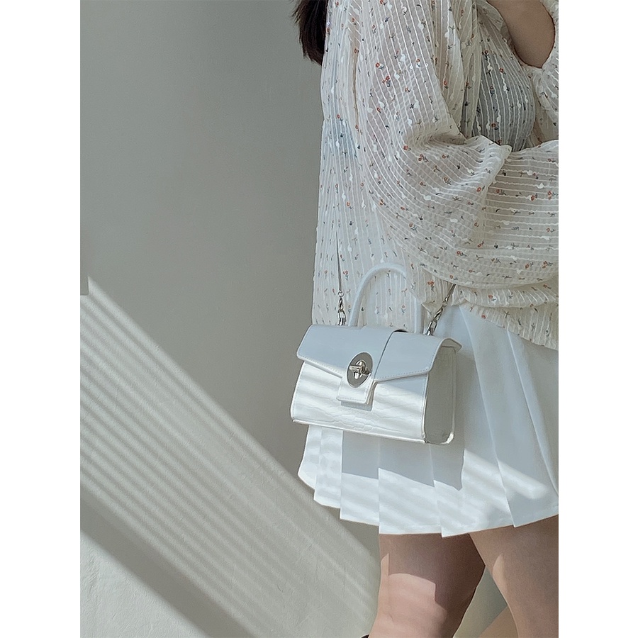 Túi Đeo Vai Dáng Vuông Nhỏ Vân Da Cá Sấu Thời Trang Cao Cấp Cho Nữ