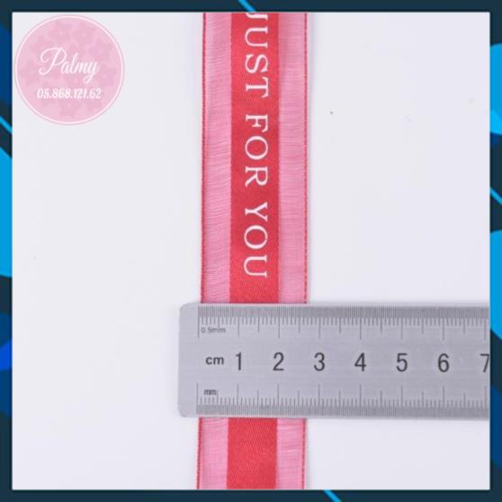 Cuộn dây ruy băng 45m in chữ dùng trang trí hộp quà tặng , decor giỏ đồ và bó hoa