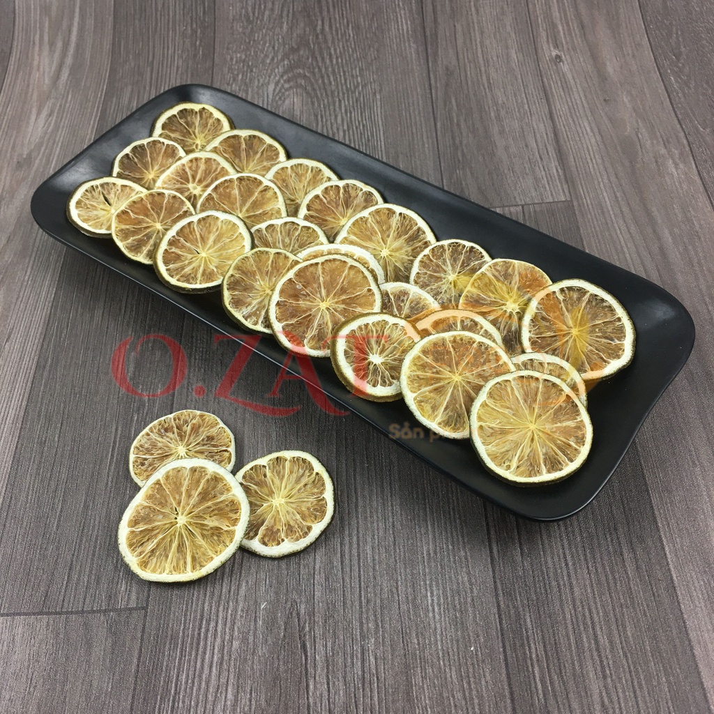 Chanh không hạt sấy khô hàng đẹp O.ZAT Food 100g - dùng tranh trí bánh kem decor hoặc pha trà sản phẩm như hình