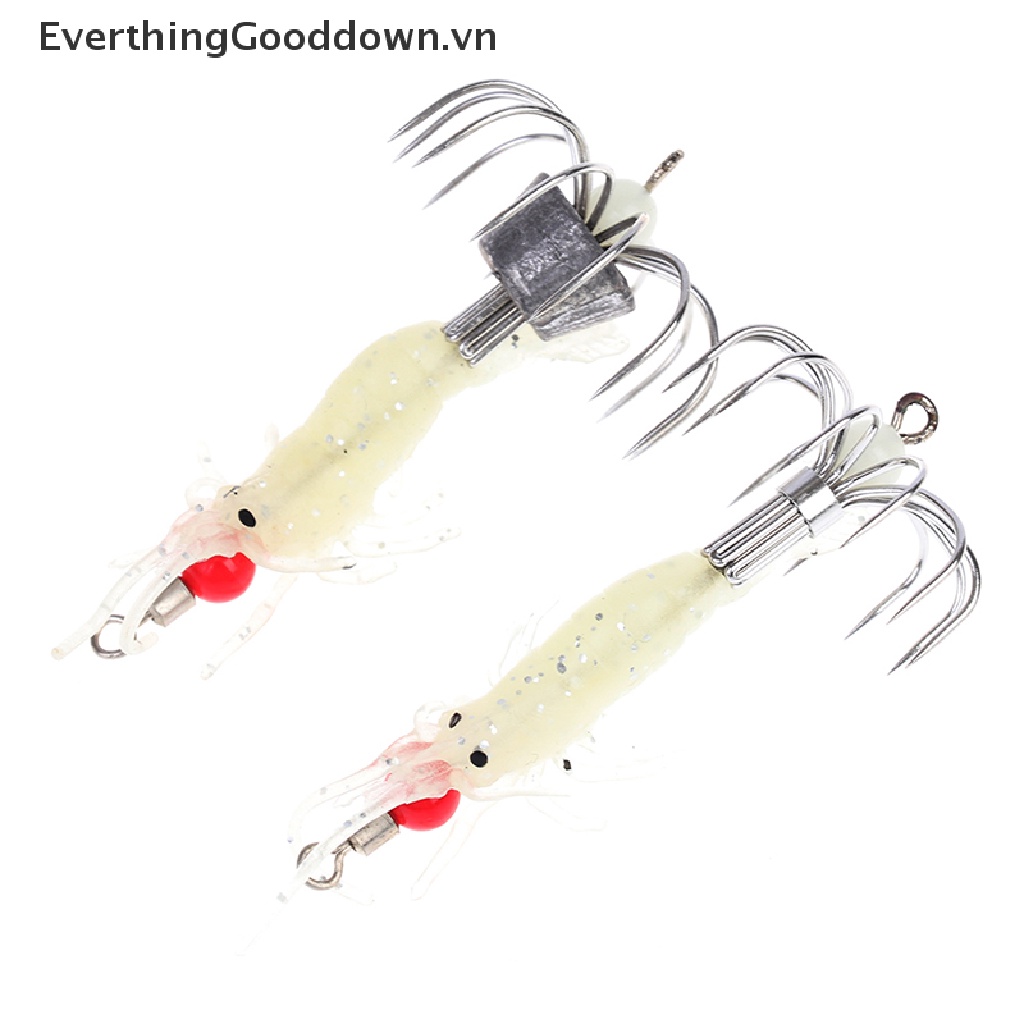 Everthinggooddown 1 Mồi Câu Cá Hình Con Mực Phát Quang Bằng Gỗ Phát Sáng Trong Đêm
