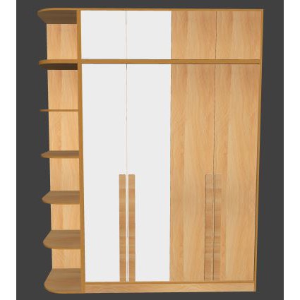 Tủ quần áo đụng trần có kệ bằng gỗ công nghiệp Thái Lan cao cấp tự lắp ráp dễ dàng, 2 buồng 3 buồng 