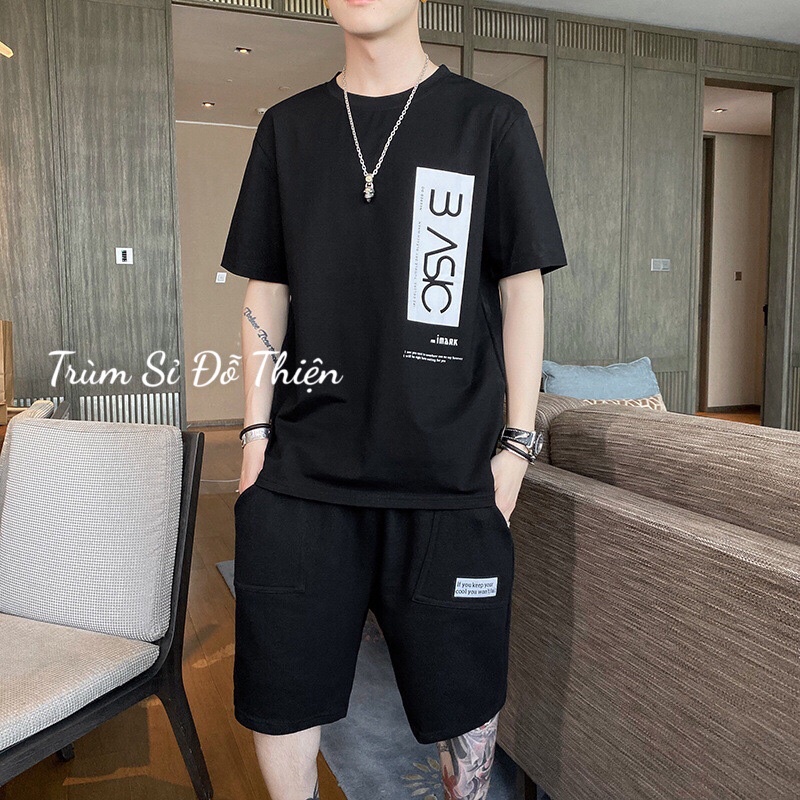Bộ hè nam EVSIC gồm áo phông ngắn tay và quần đùi short thun lưới mè cao cấp Unisex bigsize nam nữ mặc nhà thể thao 2022