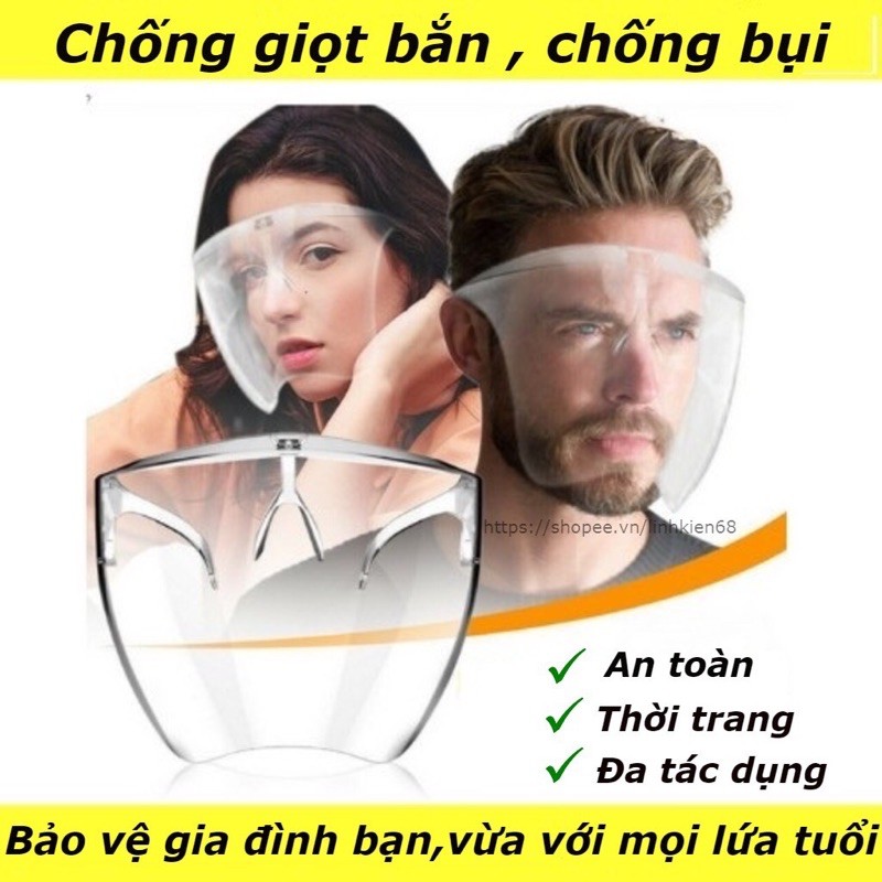 Mắt kính bảo hộ bảo vệ khuôn mặt mẫu lớn ôm hết mặt chống bụi, chống bắn giọt | BigBuy360 - bigbuy360.vn