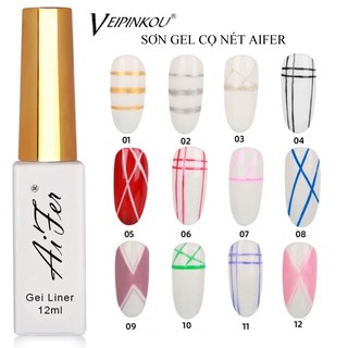 Sơn gel cọ nét Aifer, cọ vẽ móng chai 12ml