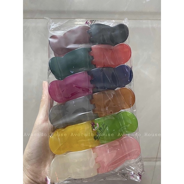 Kẹp tóc càng cua 3 5 răng nhựa bóng Honey loại tốt