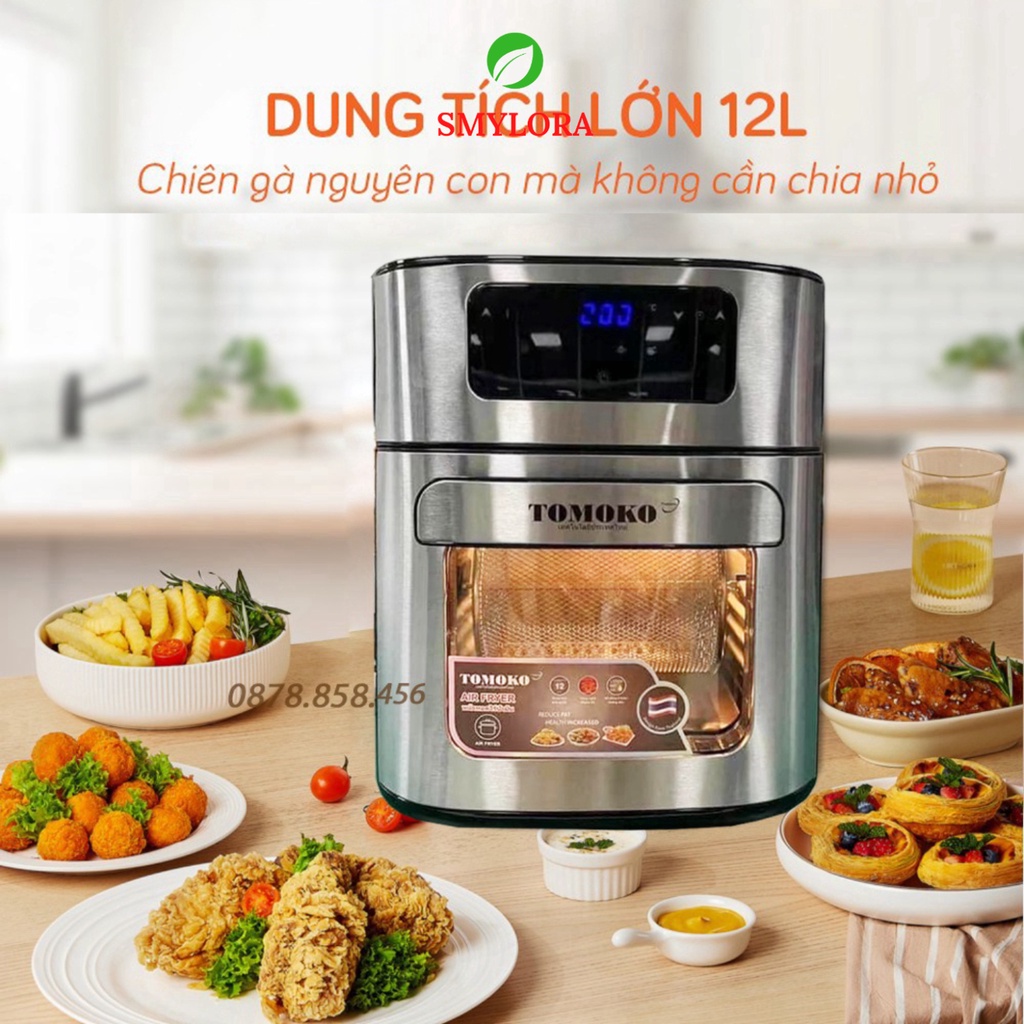 Nồi Chiên Không Dầu Tomoko ,Nồi Chiên dung tích cỡ đại 12 Lít,Bếp Chiên Không Dầu Thế Hệ Mới