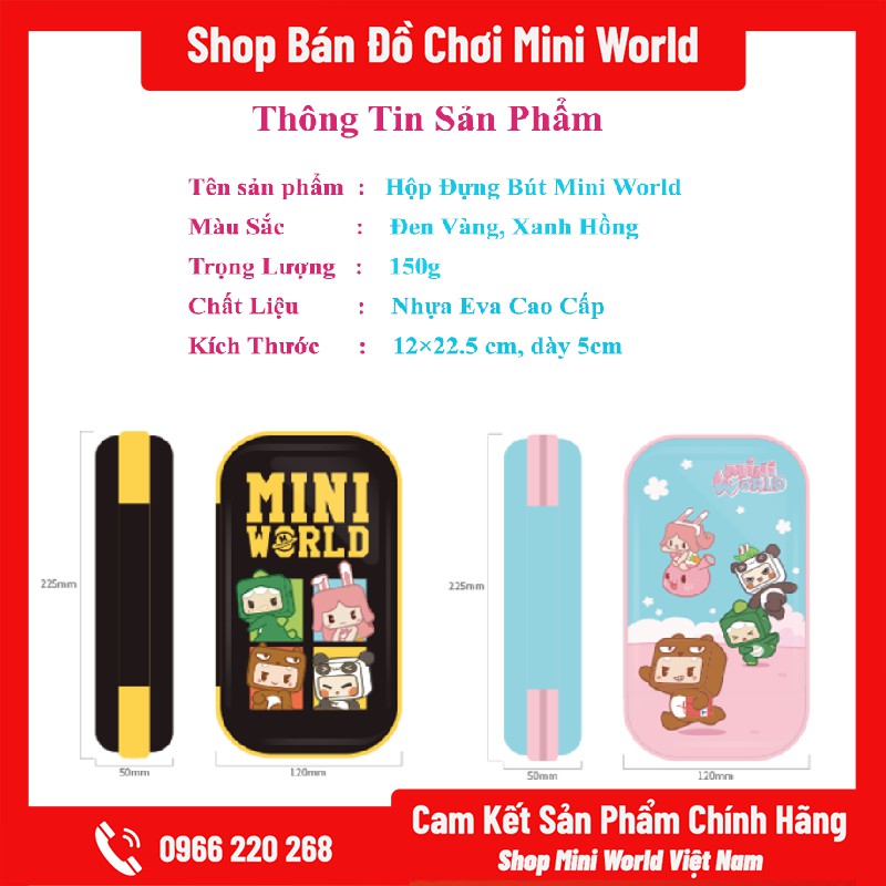 Hộp Đựng Bút Mini World Cao Cấp Màu Đen Vàng