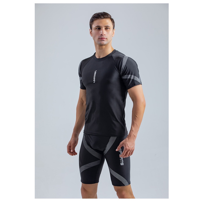 Hàng Sẵn Sàng!!! Bộ Đồ Bơi Tay Ngắn Phong Cách Hàn Quốc Thời Trang Cho Nam