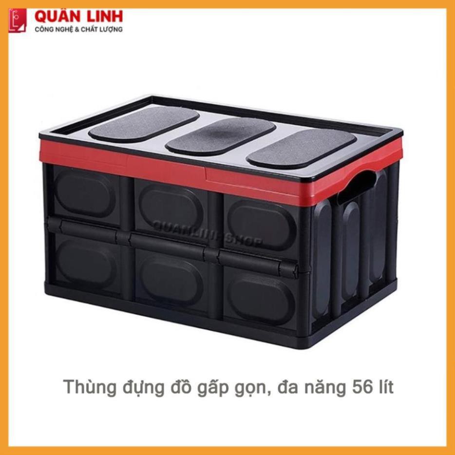 Hộp đựng đồ tiện dụng có thể gập gọn loại 56 lít để đồ cốp sau ô tô - Thùng đựng đồ đa năng- Vạn Dặm Bình An