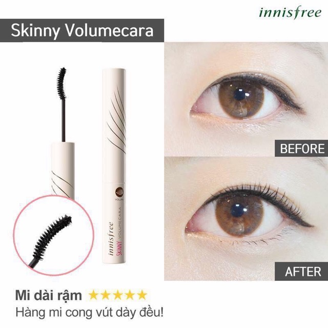 [Chính hãng] Mascara Innisfree Skinny Volumecara
