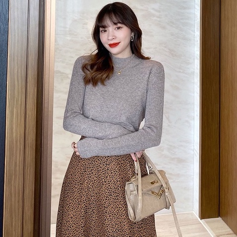 Áo sweater ZHELIHANGFEI dệt kim tay dài cổ lọ thời trang trẻ trung