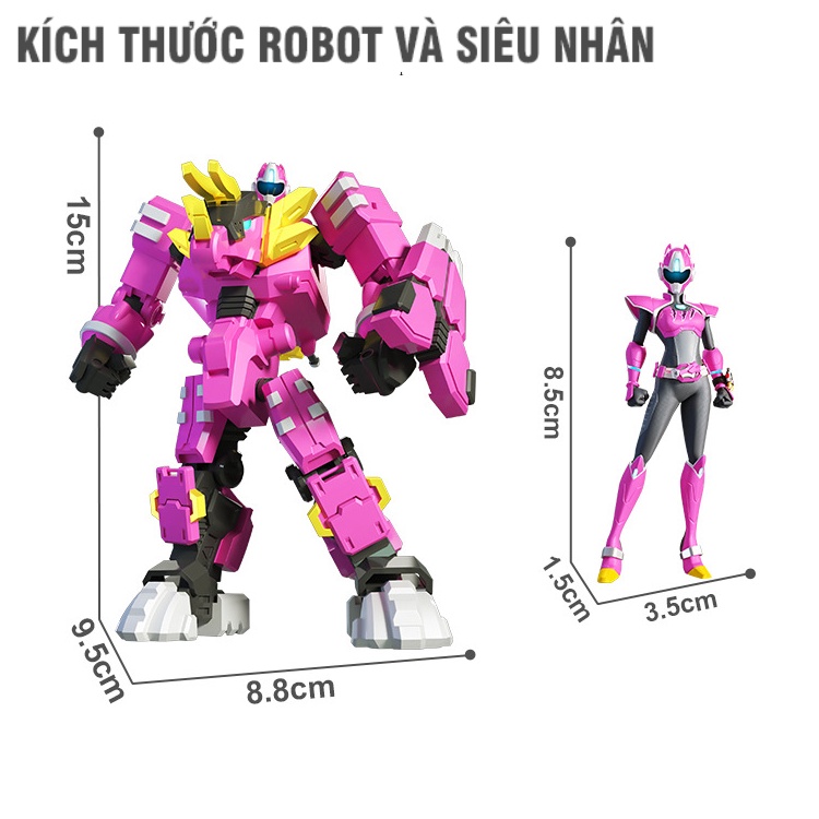 Mô hình miniforce siêu robot khủng long Trix hào quang và siêu nhân Lucy tốt bụng đồ chơi trẻ em