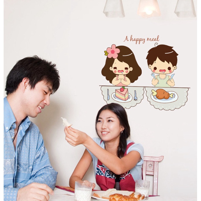 Decal trang trí tường - Bé trai bé gái Happy Meal