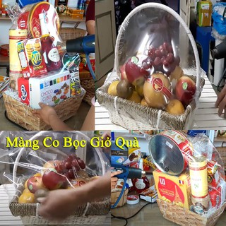 20 Túi Màng Co Bọc Giỏ Quà Tết Hàng Loại 1 ,Trong,Sáng,Bóng Size 60*50