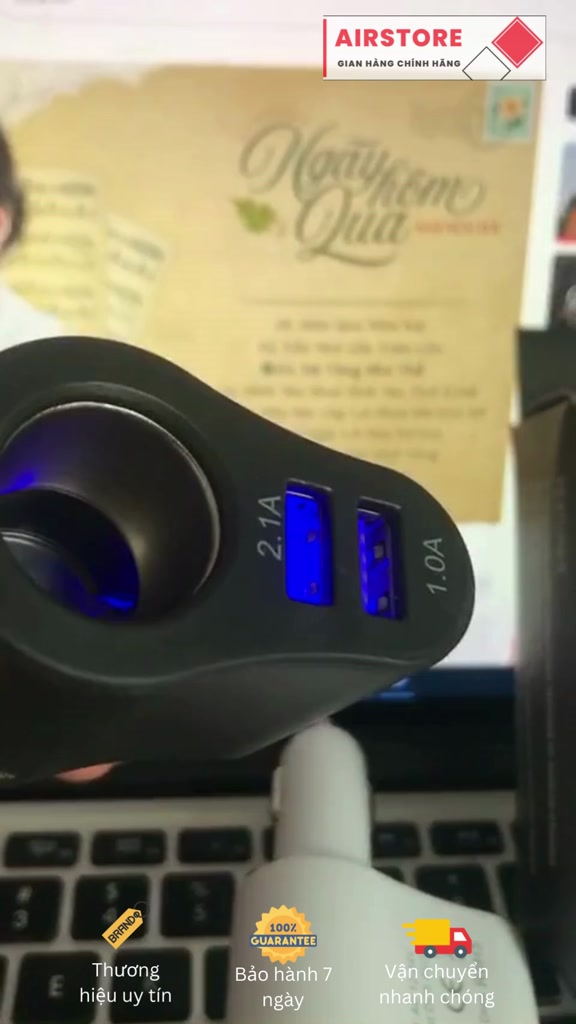 Tẩu Sạc ô tô - Tẩu Sạc Nhanh ô Tô Chính Hãng - Đầu Ra 2 Cổng USB, 1 Cổng Tẩu Tròn | BigBuy360 - bigbuy360.vn