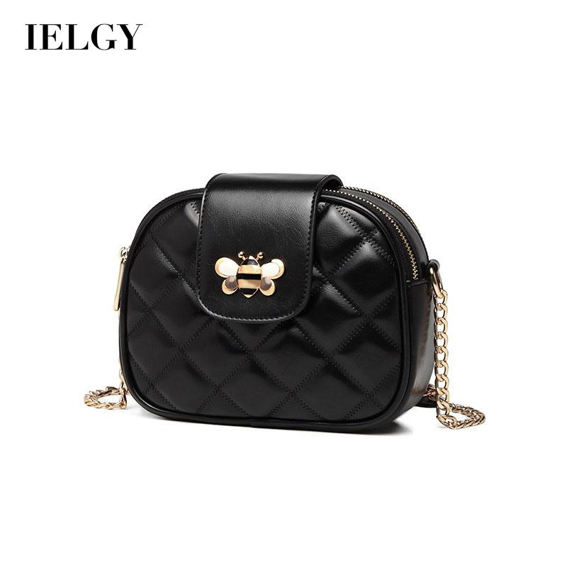 Túi đeo chéo IELGY phối hình thoi có dây xích thời trang dành cho nữ