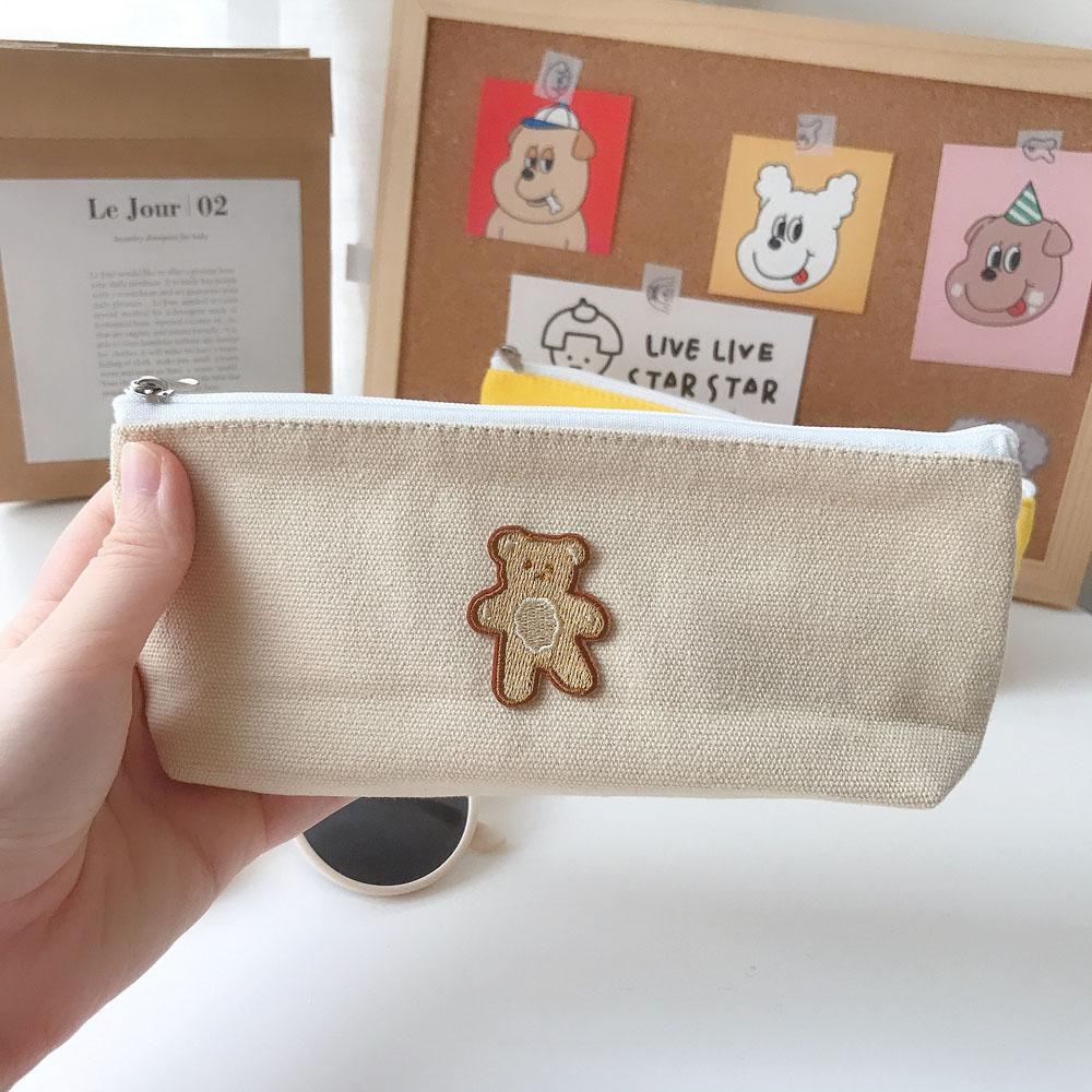 Túi Đựng Bút Bằng Vải Canvas Thiết Kế Đơn Giản Xinh Xắn