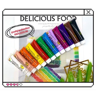 Set 12 màu bột vẽ cọ bản Oumaxi