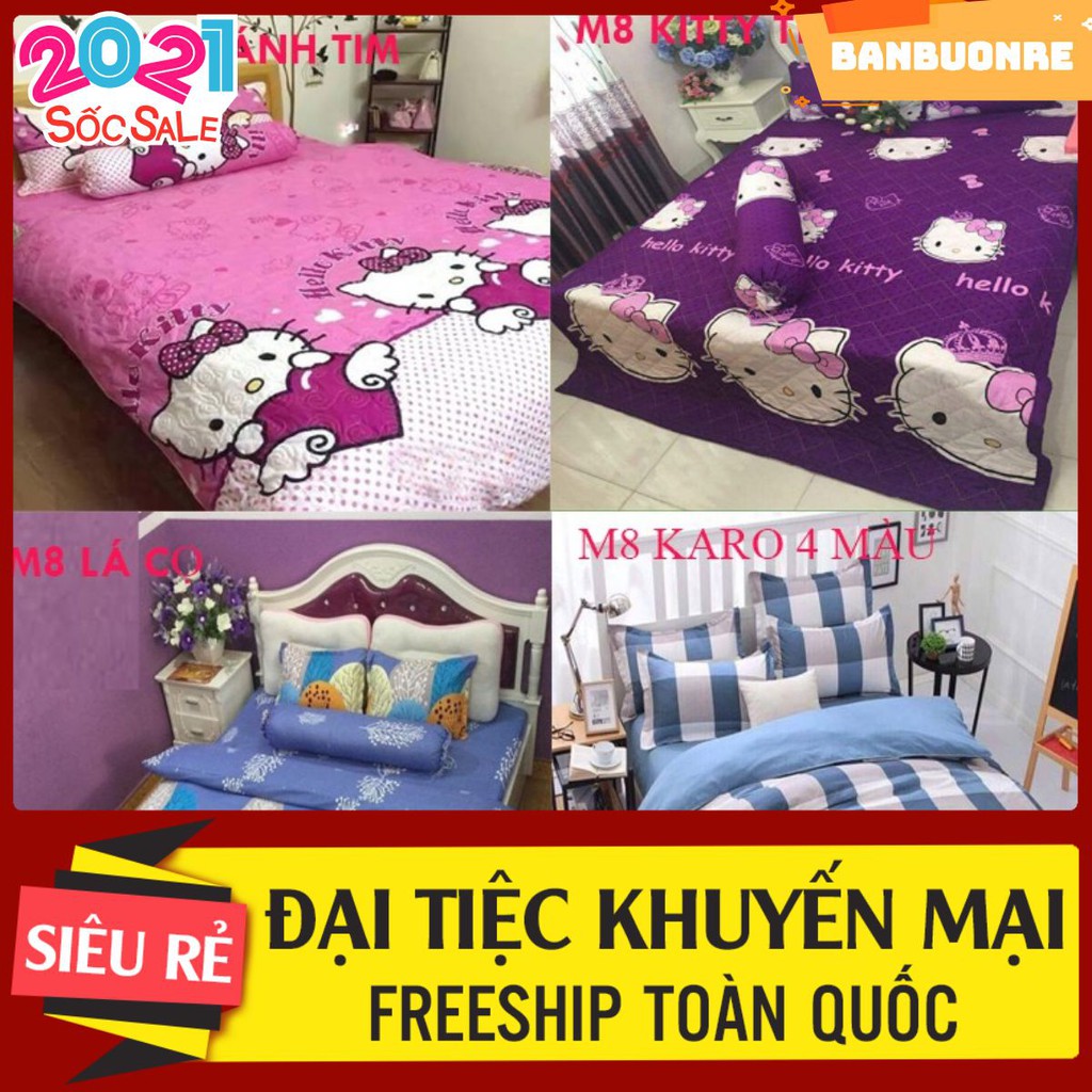 Thanh lý Bộ ga gối cotton poly 1m8