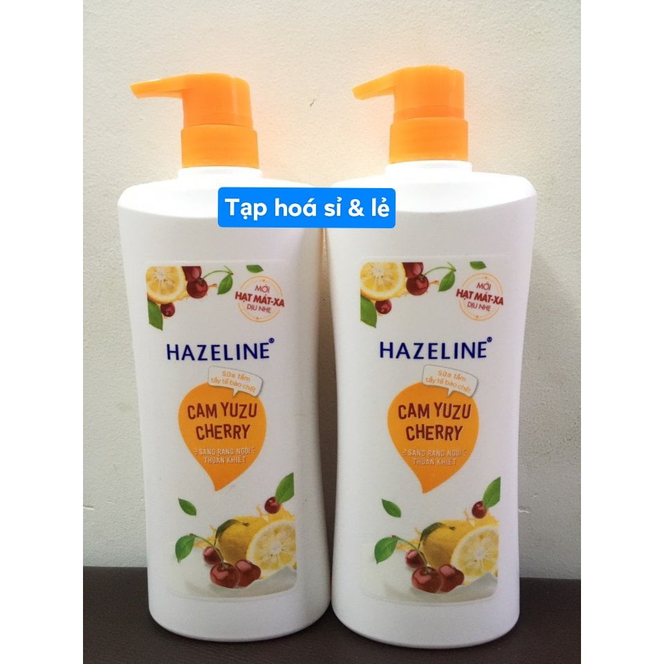 Sữa Tắm Hazeline Tẩy Tế Bào Chết Cam Cherry 670g/900g hạt nhỏ