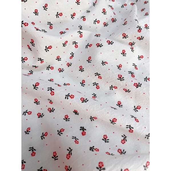 Vải thô đũi 100% cotton in hoa siêu xinh , phù hợp may váy áo , mũ …