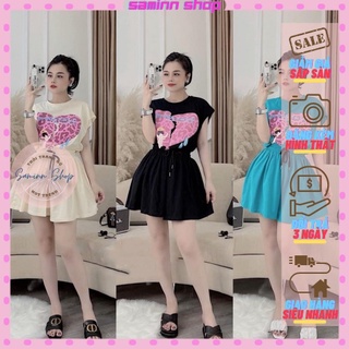 Bộ trái tim quần váy SAMINN, set đồ nữ cá tính đi chơi sang chảnh ulzzang, bộ đồ nữ mùa hè mặc nhà đẹp rẻ SS59