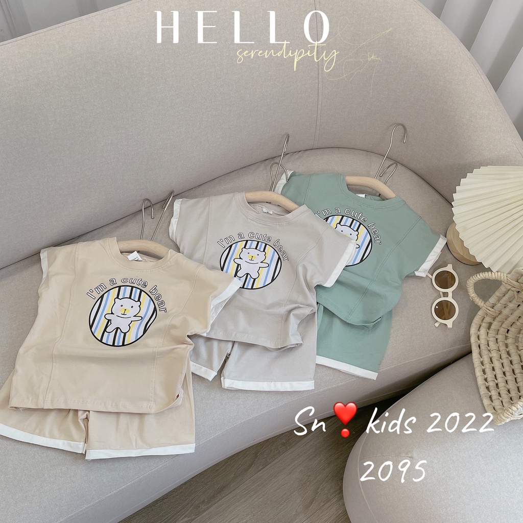 Bộ sát nách CUTE BEAR chất Cotton cho bé Namkidshop (V698)