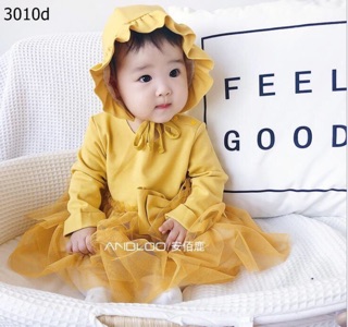 Set body kèm mũ cho bé 9-12m