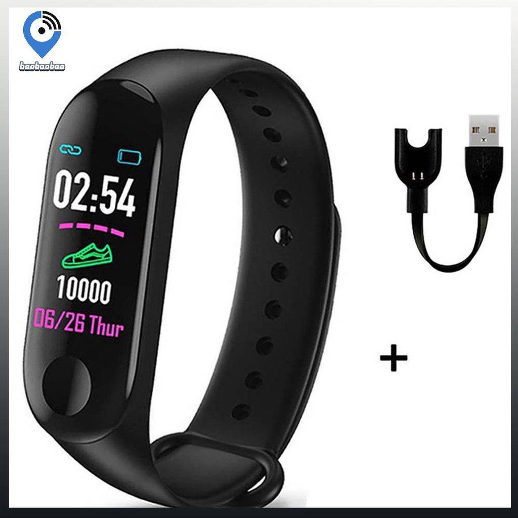 Đồng Hồ Đeo Tay Thông Minh M3Plus Đo Nhịp Tim / Bước Chân / Nhắc Nhở Giấc Ngủ Chống Thấm Nước