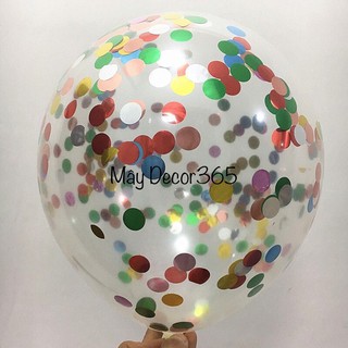 Set 10 Bóng Bay Trong Suốt Sequin 30Cm Trang Trí Tiệc Cưới Sinh Nhật Lớp Học Background Chụp Ảnh Tết