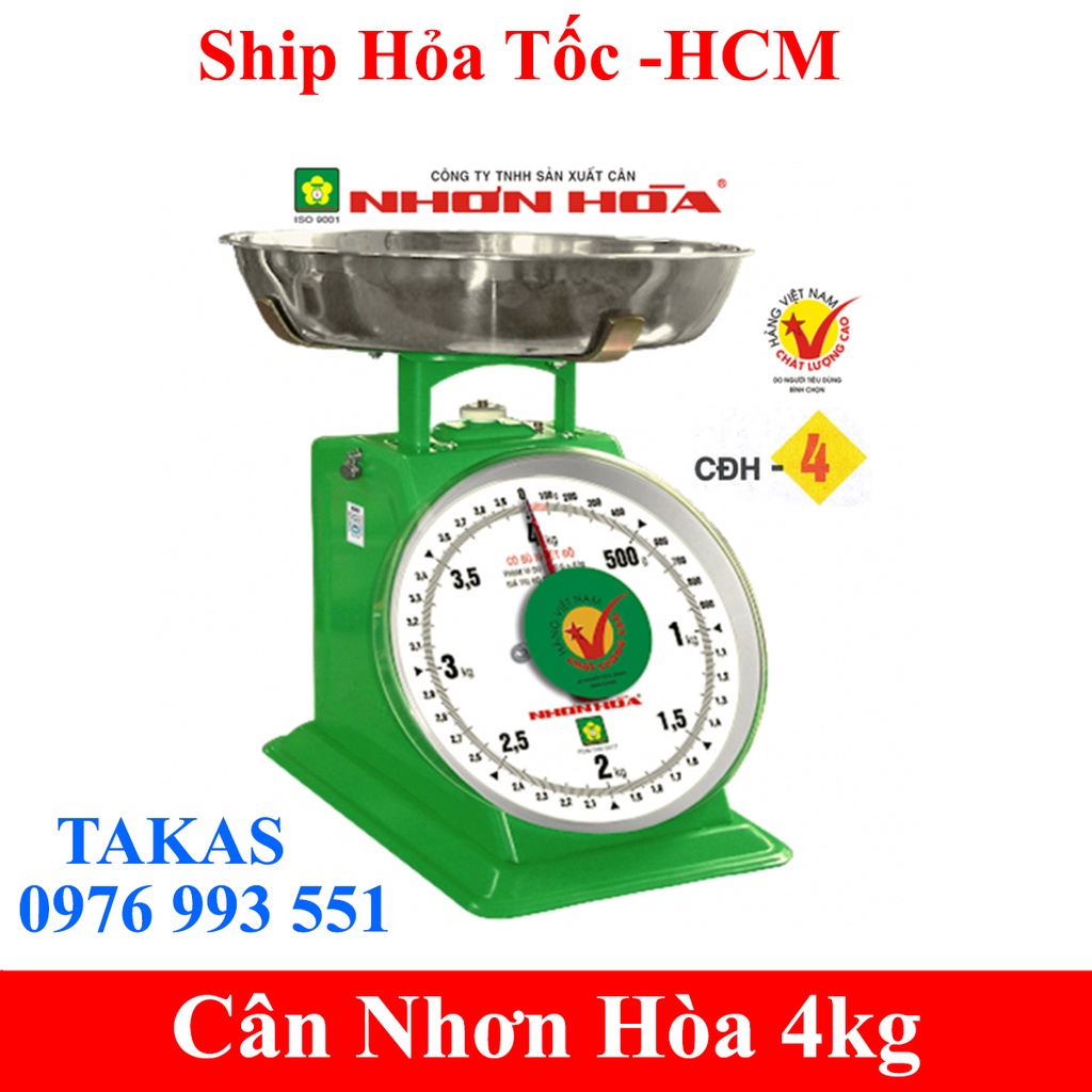 Cân Nhơn Hòa 4kg mặt đồng hồ to ( bảo hành 12 tháng chính hãng)