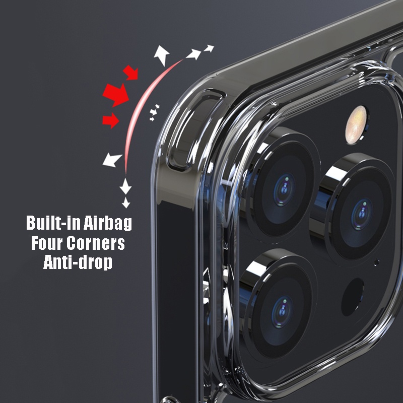 Ốp Điện Thoại Kính Cường Lực Trong Suốt Chống Sốc Cho iphone 14 11 12 13 pro max x xr xs max 7 8