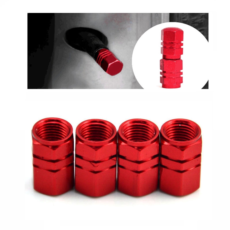 Set 4 nắp vặn van bánh xe hơi chất liệu nhôm