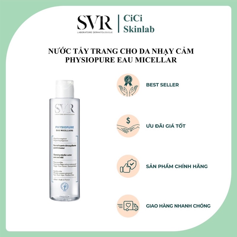 [Hàng Chính Hãng] Nước tẩy trang cho da nhạy cảm Physiopure Eau Micellar