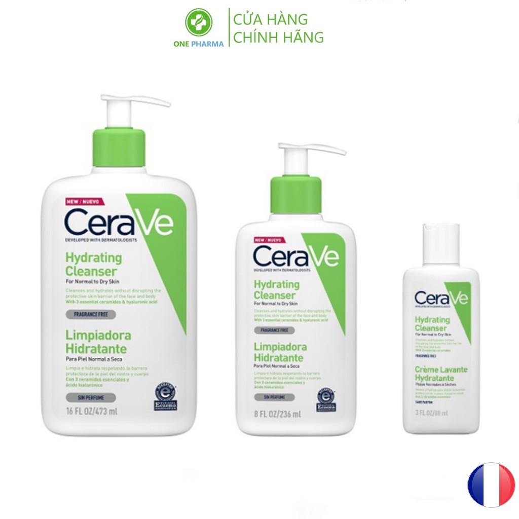 Sữa rửa mặt Cerave Cho Da Thường Và Da Khô Foaming Facial Cleanser 88ml, 236ml, 473ml
