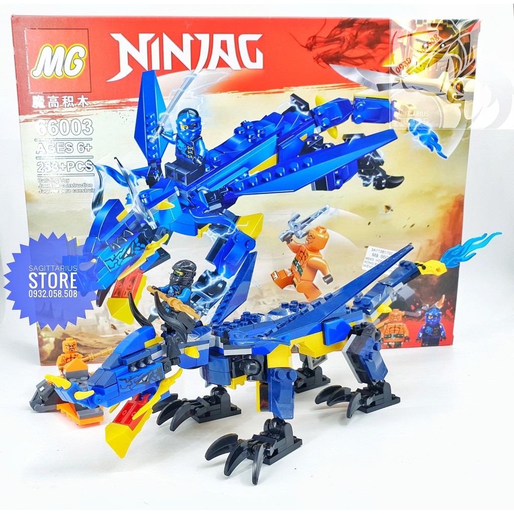 Lego MG Lắp Ráp Rồng Bay NinjaG 66003 ( Xanh Dương - 253 Mảnh )