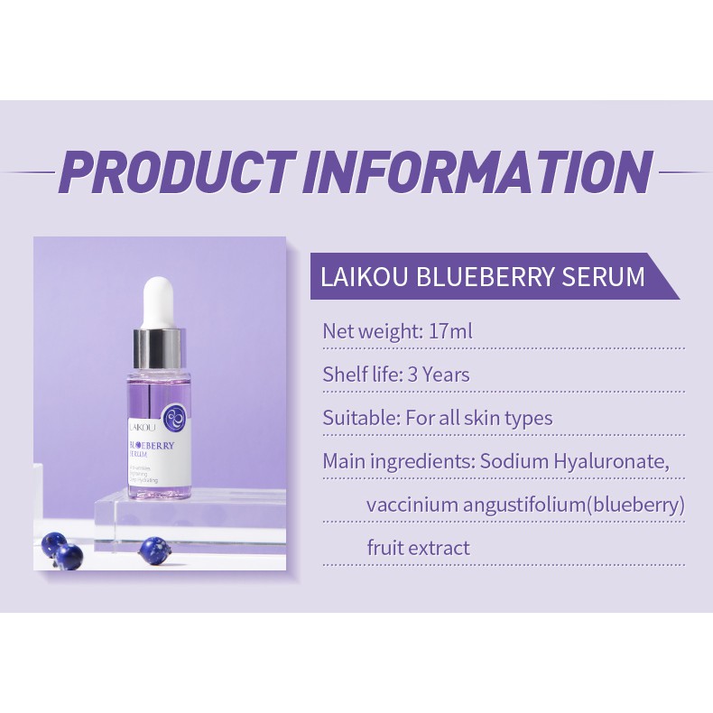 Tinh Chất Việt Quất LAIKOU 17ml Giảm Nếp Nhăn Chống Nhăn Làm Sáng Da Mặt