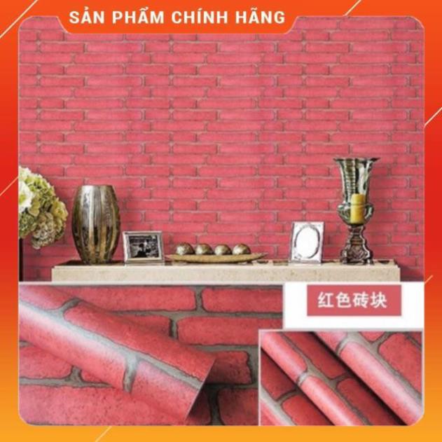 [ RẺ VÔ ĐỊCH ] GIẤY DÁN TƯỜNG GIẢ GẠCH ĐỎ ĐÔ KHỔ 1m2 CHỐNG ẨM MỐC DECAL DÁN TƯỜNG BỀN ĐẸP