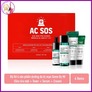  Set some by mi 4 món dưỡng da ngăn ngừa & giảm mụn ac sos kit aha-bha-pha