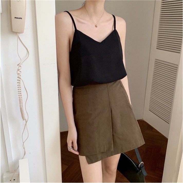 Áo 2 dây basic vintage siêu hot - Áo 2 dây đũi lụa mềm siêu mịn mát - Áo hai dây nữ cổ tim form rộng HD11 | BigBuy360 - bigbuy360.vn