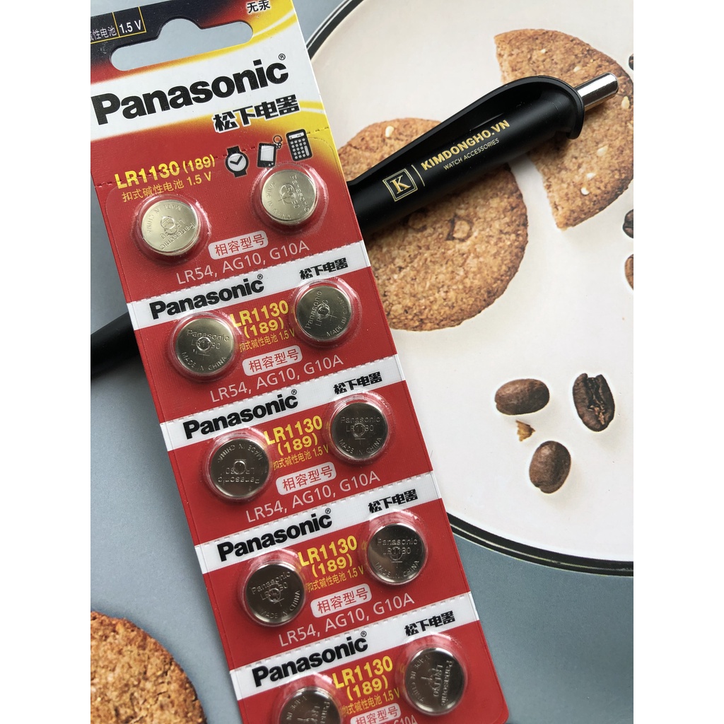 Vỉ 10 Viên Pin Đồng Hồ PANASONIC AG10 LR54 LR1130 L1131 389A 1.5v