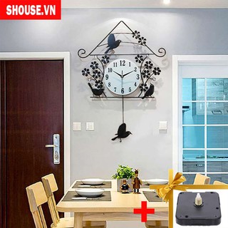 Đồng Hồ Treo Tường Chim Én A33 kim trôi không gây tiếng động trang trí phòng khách hiện đại