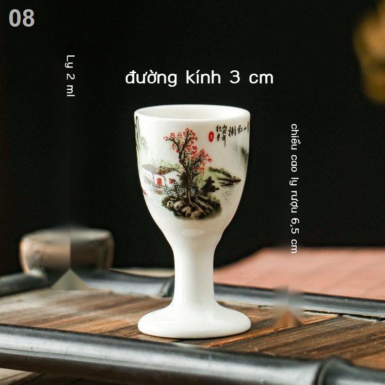 Ly rượu gia dụng gốm sứ cổ Trung Quốc bộ bình màu vàng cốc nhỏ tách