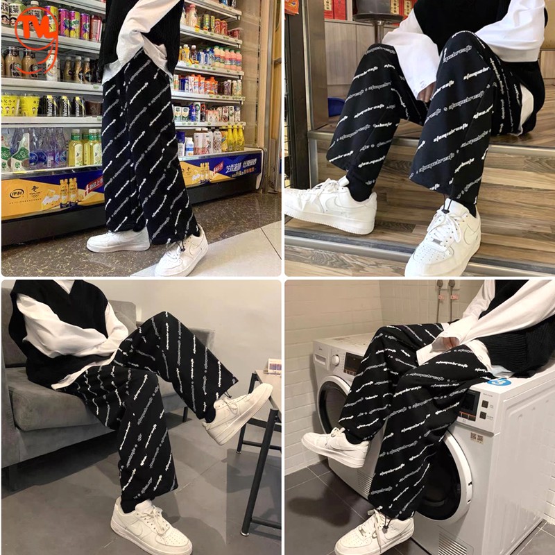 Quần ống rộng nữ TVL1999, quần jogger nữ phong cách đường phố cá tính chất liệu nỉ dày dặn có dây rút điều chỉnh gấu.