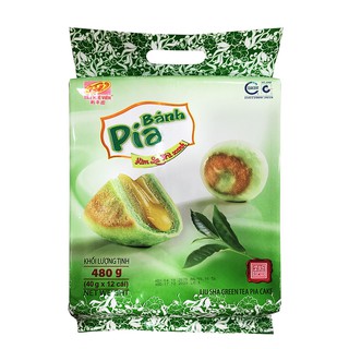 [ ĐẶC SẢN VIỆT ] 01 Hộp 12 cái (480gr) Bánh pía trứng muối kim sa tan chảy trà xanh (matcha) Tân Huê Viên